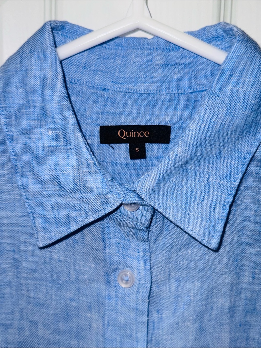 Quince 100% European Linen Button-Down Shirt- light blue- NWOT - Picture 7 of 16